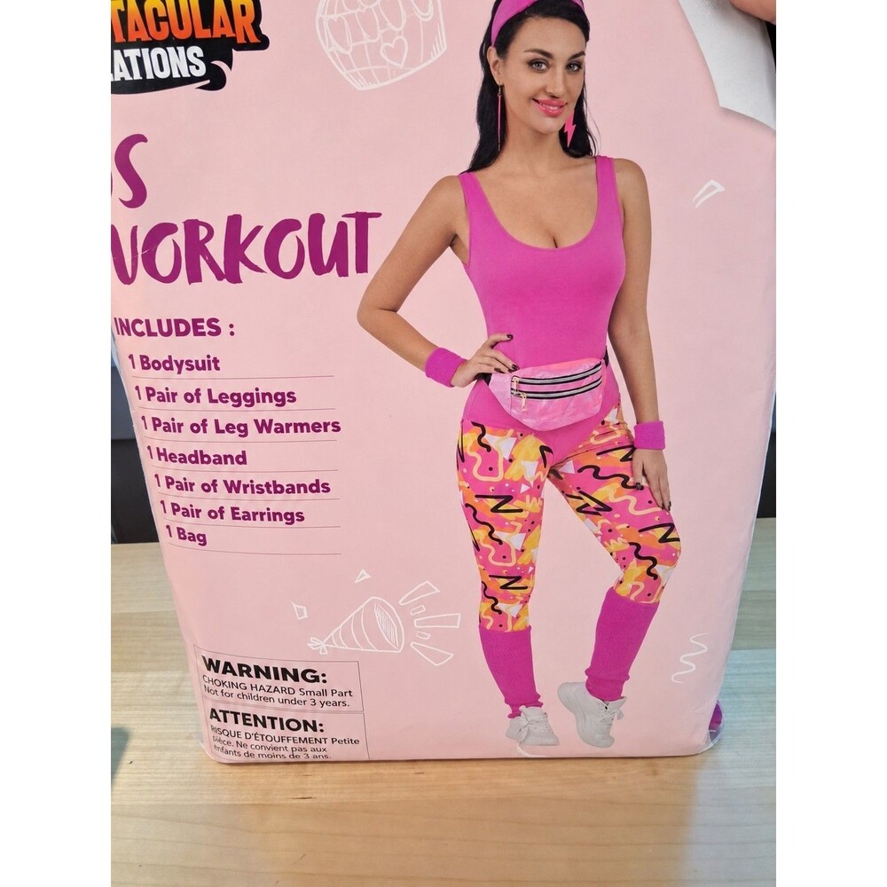 Retro 80s Workout Halloween Costume Women’s Size L Spooktacular Creations